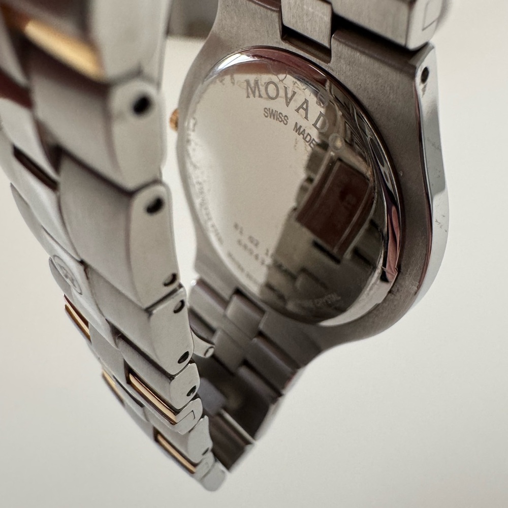 Movado Museum Classic Two Tone Swiss Watch Sapphire Crystal Minimalist - Picture 8 of 10